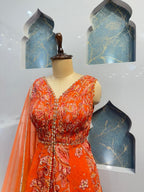 "SUNSET EMBER PEPLUM INDO-WESTERN" image 2