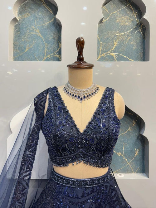 "STARLIGHT NAVY DESIGNER LEHANGA" image 1