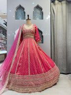 "ROYAL RANI PINK EMBROIDERED LEHENGA" image 3