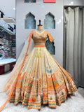 "PEACH GARDEN ROYALE LEHENGA" image 0