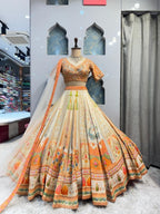 "PEACH GARDEN ROYALE LEHENGA" image 0