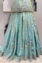 "AQUA NOOR EMBROIDERED SHARARA SET" image 3