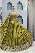 "MEHNDI GLOW OLIVE LEHENGA" image 4
