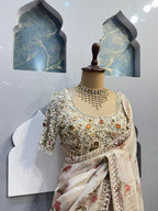 "IVORY BLOOM EMBELLISHED SAREE" image 2