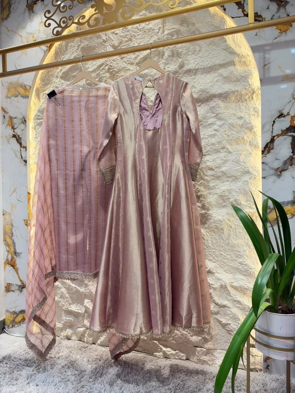 "MAUVE ZARI EMBELLISHED ANARKALI"
