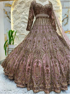 "BLUSH PINK AND ANTIQUE GOLD ROYAL LEHENGA"