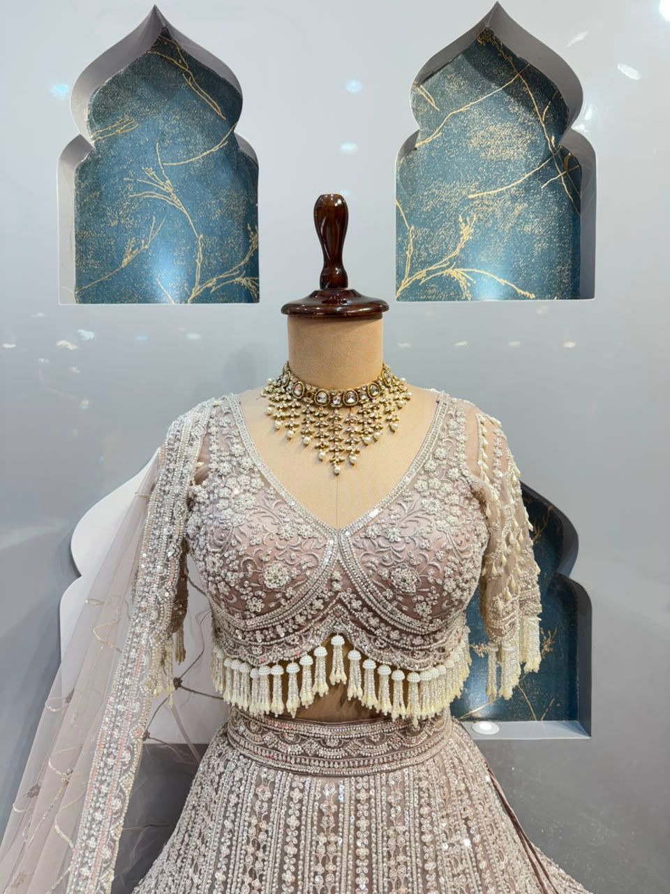 "IVORY ROYALE TASSEL LEHENGA"