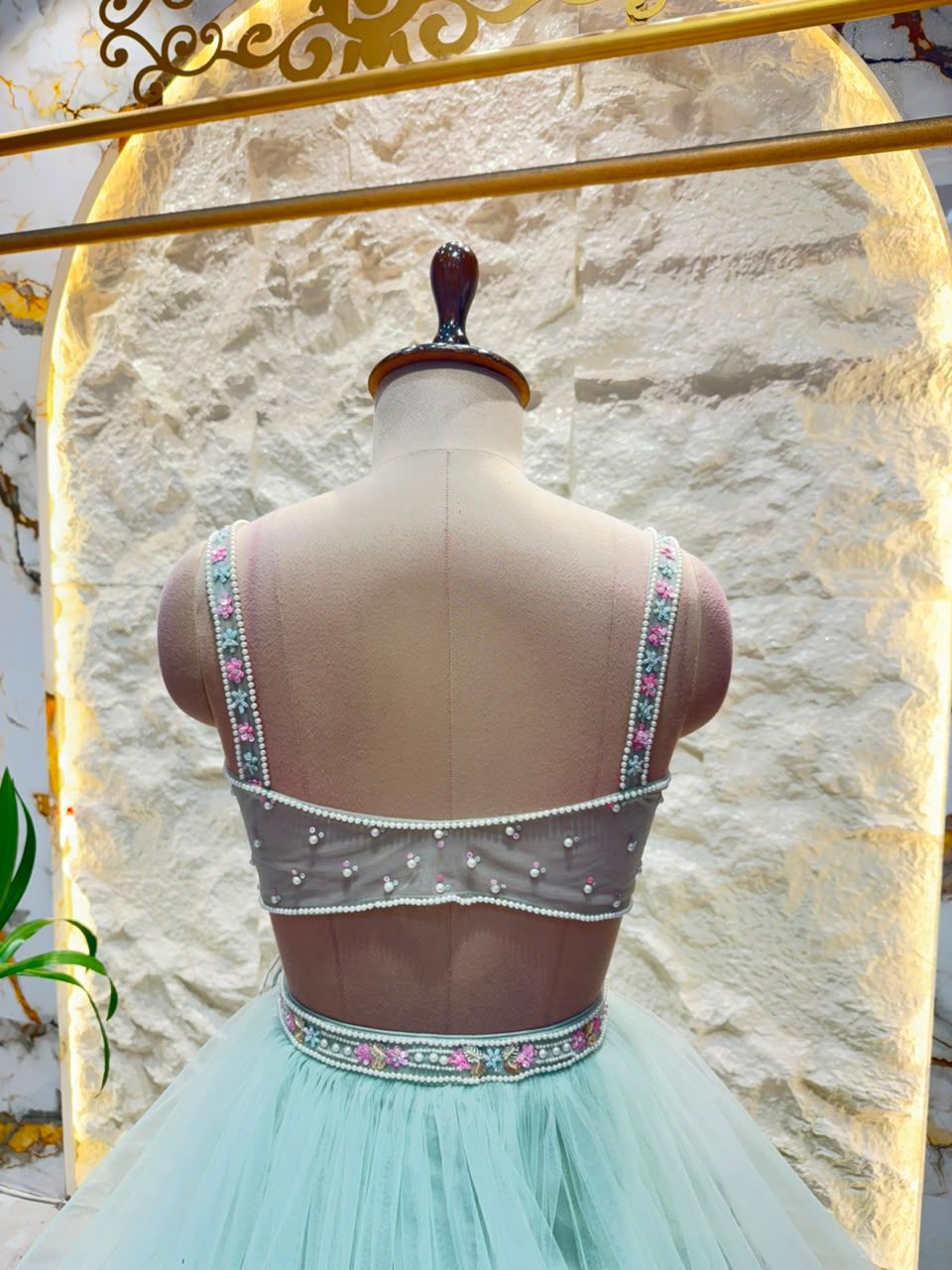 "CELESTIAL MINT BLOOM LEHENGA"