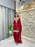 "ROYAL MAROON EMBROIDERED SUIT"