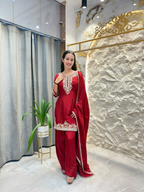 "ROYAL MAROON EMBROIDERED SUIT"