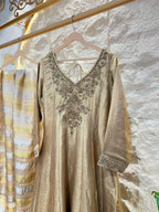 "CHAMPAGNE REGAL EMBROIDERED ANARKALI"
