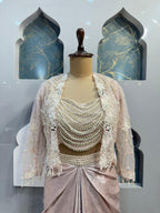 "BLUSH PEARL DRAPE INDO-WESTERN"