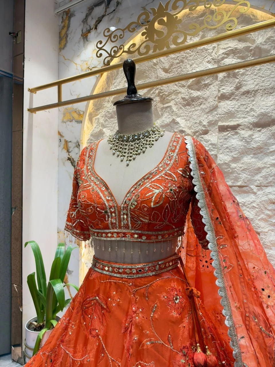 "ROYAL ORANGE BRIDAL LEHENGA"