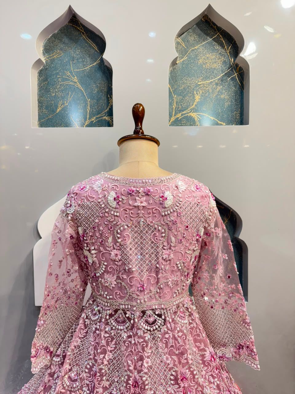 "PINK PEARL EMBROIDERED LEHENGA"