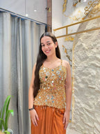 "RUSTY GLAM MIRRORWORK INDO-WESTERN"