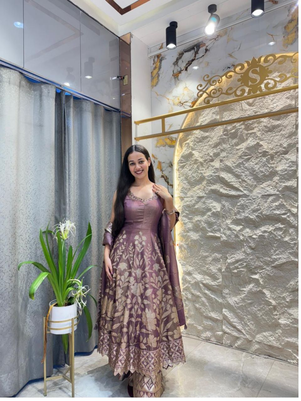 "LAVENDER LUXE BANARSI ANARKALI"