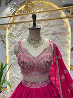"RANI PINK REGAL BLOOM LEHENGA"