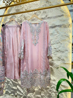 "BLUSH ROSE PAISLEY EMBROIDERED SUIT"
