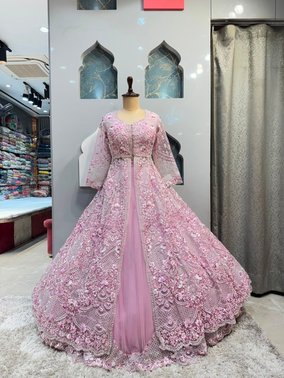 "PINK PEARL EMBROIDERED LEHENGA"