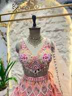 "BLUSH ROYALE MIRRORWORK LEHENGA"