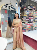 "PEACH BLUSH EMBROIDERED INDO-WESTERN"