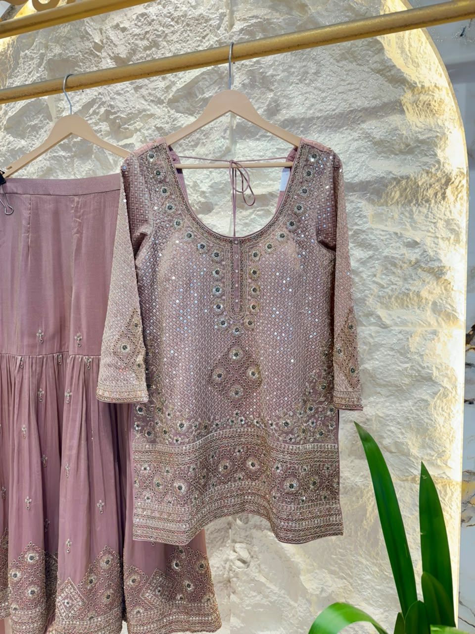 "MAUVE MIRAGE EMBELLISHED SHARARA"