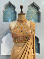 "CHAMPAGNE NOOR DRAPE SAREE"