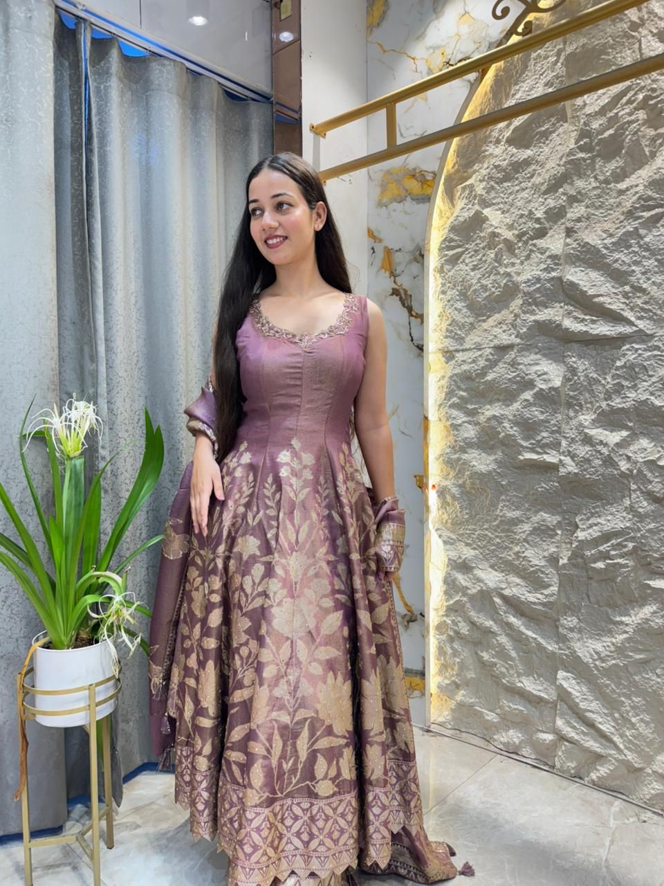 "LAVENDER LUXE BANARSI ANARKALI"
