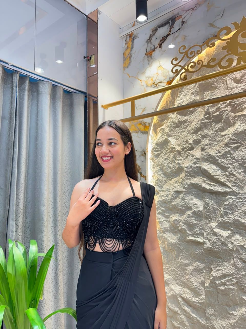 "MIDNIGHT NOIR DRAPE SAREE"