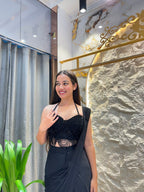 "MIDNIGHT NOIR DRAPE SAREE"