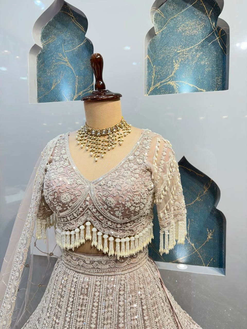 "IVORY ROYALE TASSEL LEHENGA"
