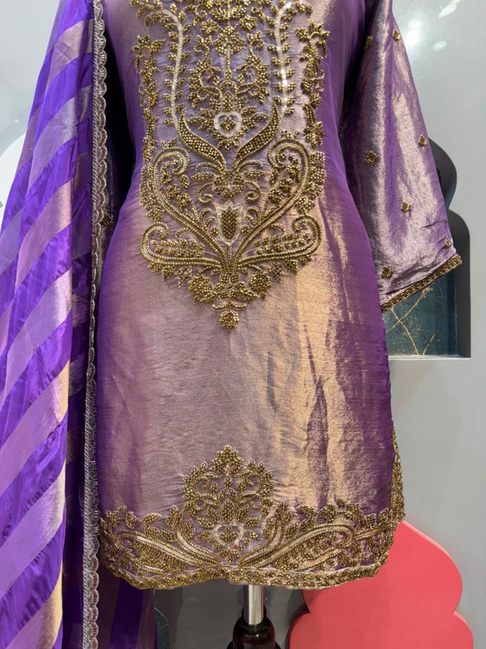 "LAVENDER ROYALE EMBROIDERED SHARARA"