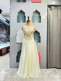 "PEARL WHITE CORSET STYLE INDO-WESTERN"