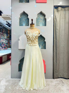 "PEARL WHITE CORSET STYLE INDO-WESTERN"