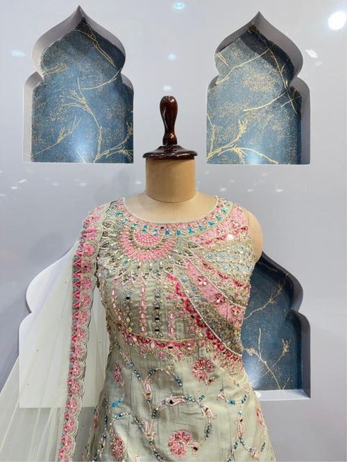 "PASTEL SAGE BLOOM SHARARA"