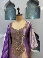 "LAVENDER ROYALE EMBROIDERED SHARARA"