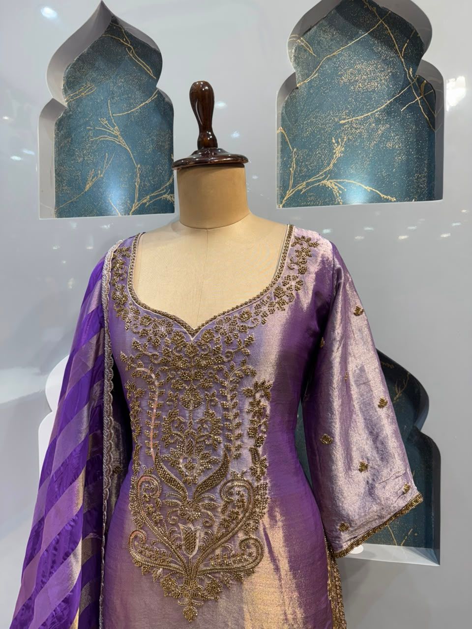 "LAVENDER ROYALE EMBROIDERED SHARARA"