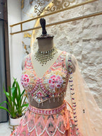 "BLUSH ROYALE MIRRORWORK LEHENGA"