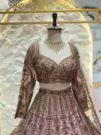 "BLUSH PINK AND ANTIQUE GOLD ROYAL LEHENGA"