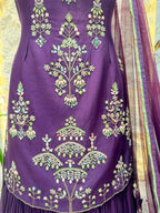 "ROYAL PLUM EMBROIDERED SHARARA"