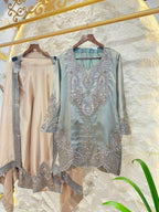 "SAGE ELEGANCE HAND EMBROIDERED SUIT"