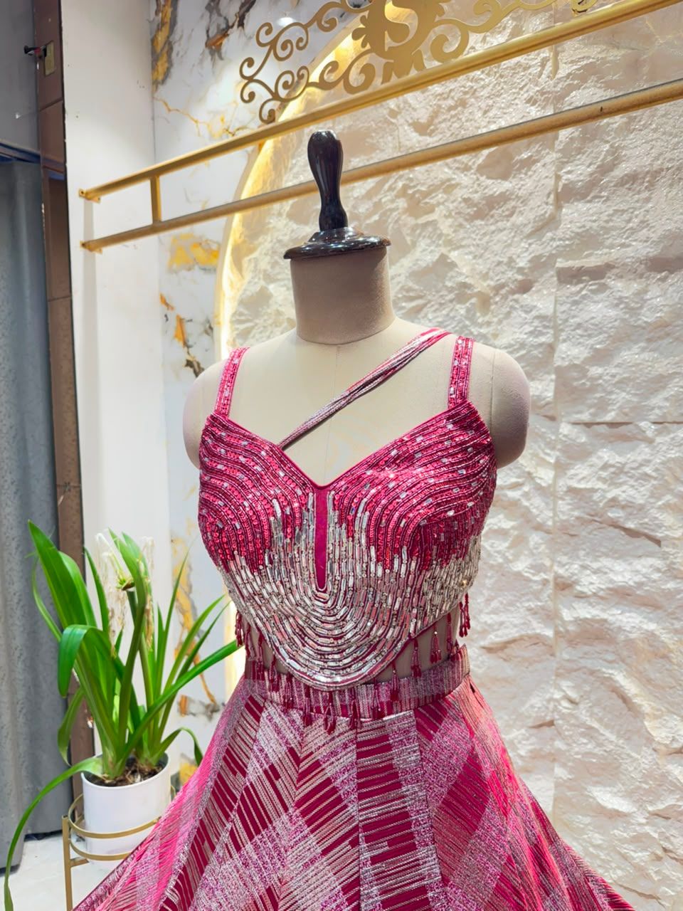 "RUBY RADIANCE EMBELLISHED LEHENGA"