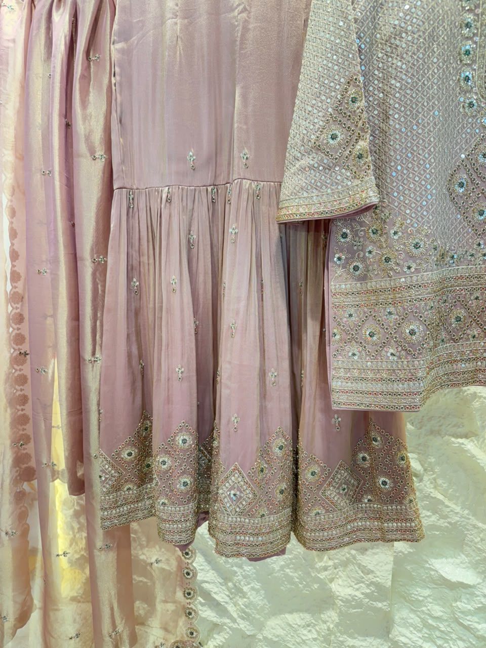 "MAUVE MIRAGE EMBELLISHED SHARARA"