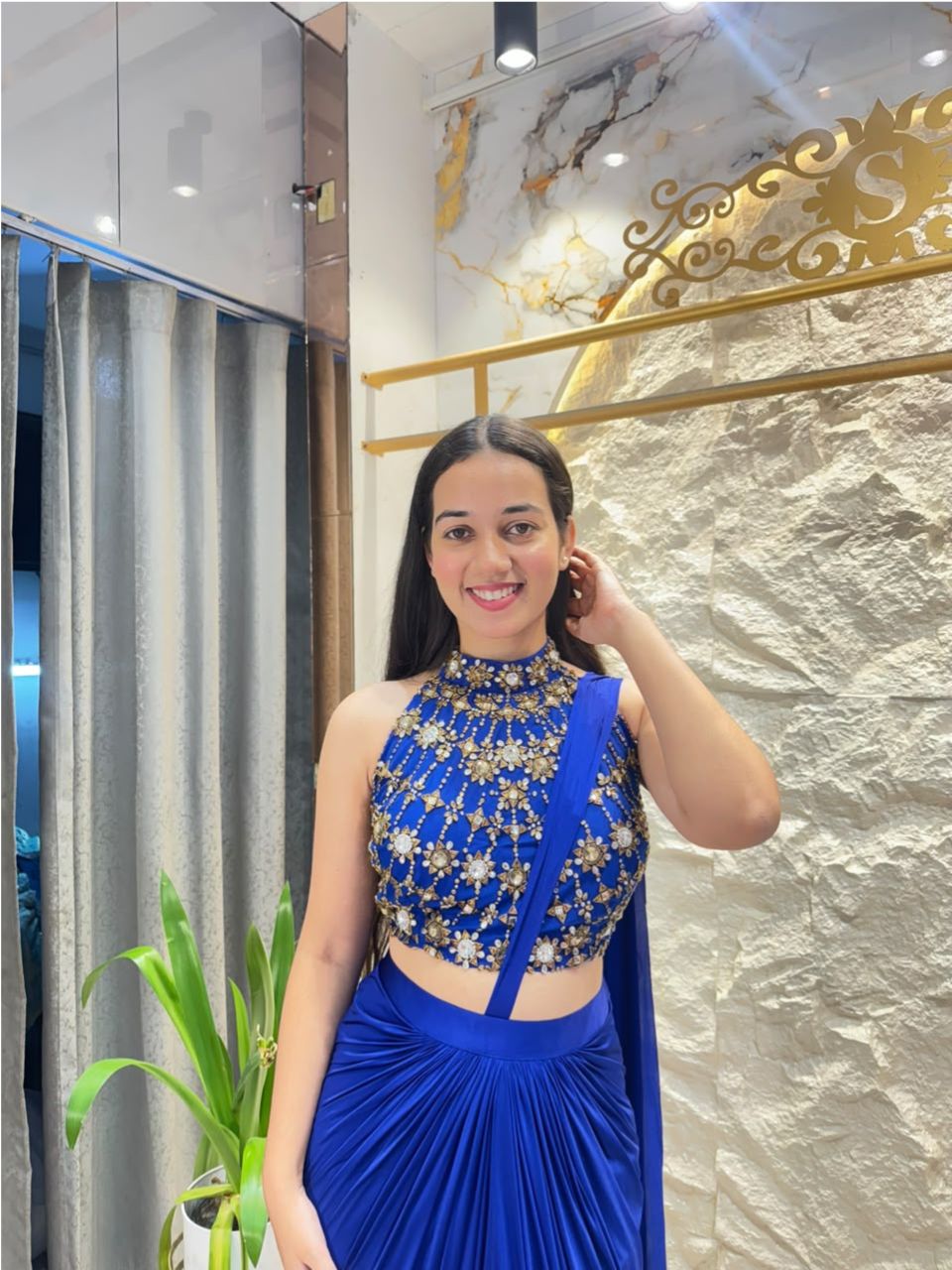 "ROYAL SAPPHIRE DRAPE SAREE"