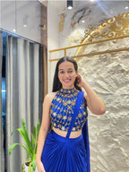 "ROYAL SAPPHIRE DRAPE SAREE"