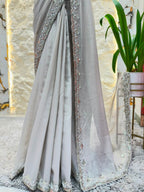 "SILVER MIST EMBELLISHED SAREE"
