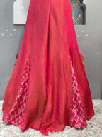 "HOT PINK BROCADE HALTER INDO-WESTERN"