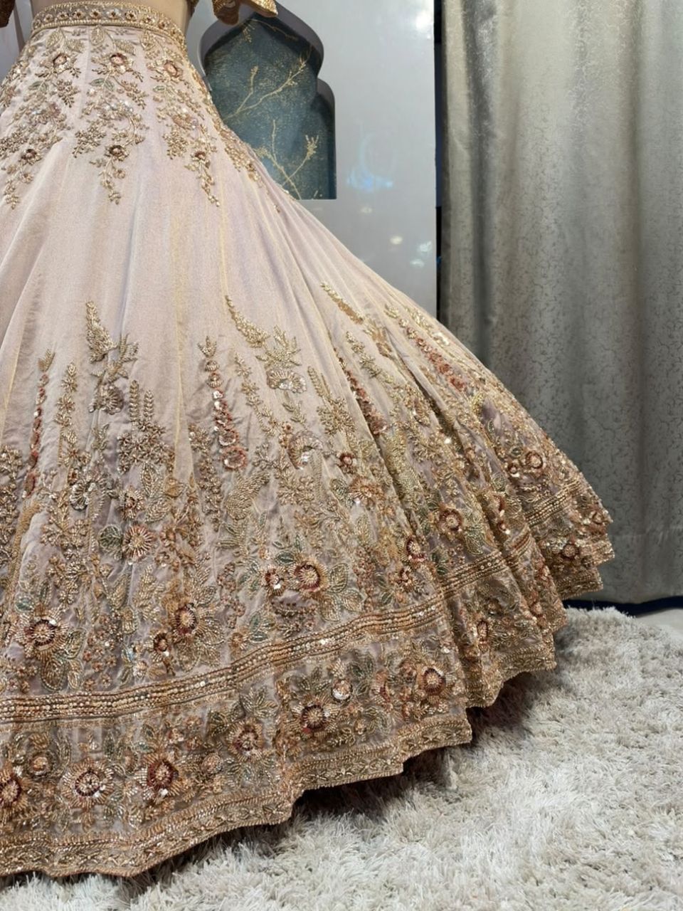 "ROSE GOLD ROYALE EMBROIDERED LEHENGA"