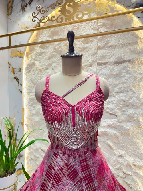 "RUBY RADIANCE EMBELLISHED LEHENGA"