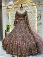 "BLUSH PINK AND ANTIQUE GOLD ROYAL LEHENGA"